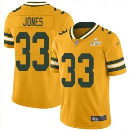6862190421f76_1 Men's Green Bay Packers #33 Aaron Jones Gold 2021 Super Bowl LV Stitched NFL Jersey