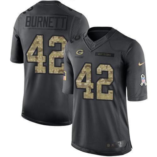 6862195f5c0a7_1 Packers #42 Morgan Burnett Black Men's Stitched NFL Limited 2016 Salute To Service Jersey