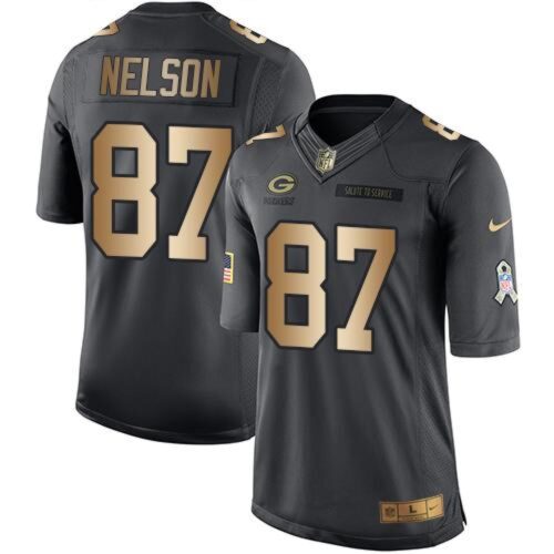 68621983ac49b_1 Packers #87 Jordy Nelson Black Men's Stitched NFL Limited Gold Salute To Service Jersey
