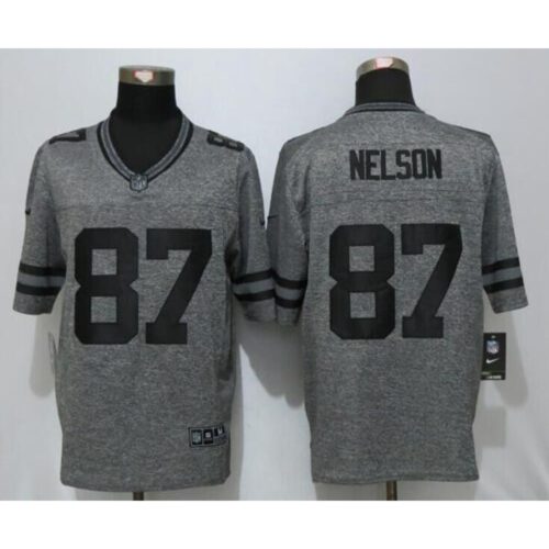 686219a36a29e_1 Packers #87 Jordy Nelson Gray Men's Stitched NFL Limited Gridiron Gray Jersey