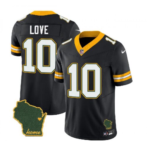 686219a9affba_1 Men's Green Bay Packers #10 Jordan Love Black 2023 F.U.S.E. Home Patch Vapor Untouchable Limited Stitched Jersey