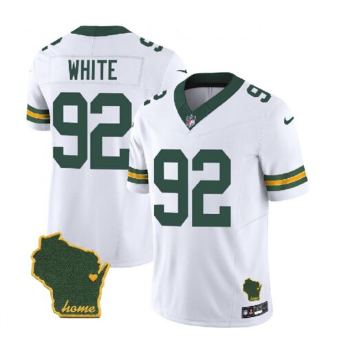 686219efea688_1 Men's Green Bay Packers #92 Reggie White White 2023 F.U.S.E. Home Patch Vapor Untouchable Limited Stitched Jersey