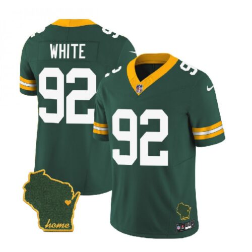 686219f301b4e_1 Men's Green Bay Packers #92 Reggie White Green 2023 F.U.S.E. Home Patch Vapor Untouchable Limited Stitched Jersey