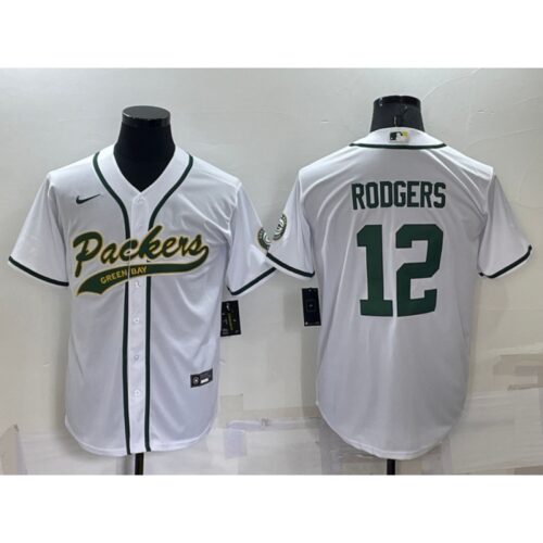 68621a198d55a_1 Men's Green Bay Packers #12 Aaron Rodgers White Cool Base Stitched Baseball Jersey