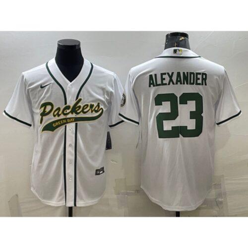 68621a2bd4715_1 Men's Green Bay Packers #23 Jaire Alexander White With Patch Cool Base Stitched Baseball Jersey