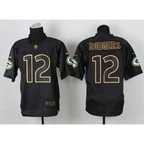 68621a5038eec_1 Packers #12 Aaron Rodgers Black Gold No. Fashion Men's Stitched NFL Elite Jersey