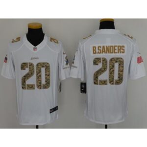 68621acd67c3e_1 Lions #20 Barry Sanders White Men's Stitched NFL Limited Salute to Service Jersey