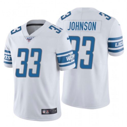 68621ae2b835b_1 Men's Detroit Lions #33 Kerryon Johnson White 2019 100th Season Vapor Untouchable Limited Stitched NFL Jersey