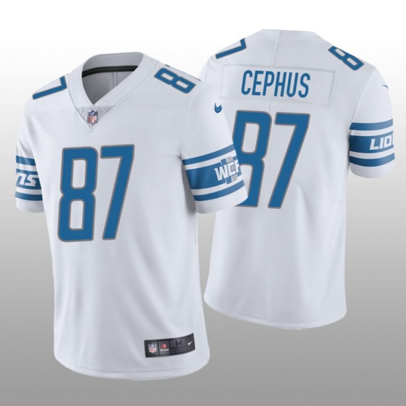 68621afadeeca_1 Men's Detroit Lions #87 Quintez Cephus White Vapor Untouchable Limited Stitched NFL Jersey