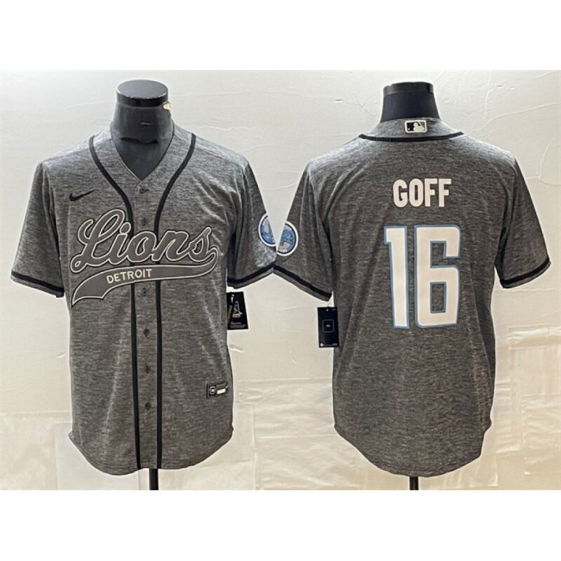 68621b5377f32_1 Men's Detroit Lions #16 Jared Goff Grey Cool Base Stitched Baseball Jersey