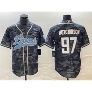 68621b5f9459e_1 Men's Detroit Lions #97 Aidan Hutchinson Grey Camo Cool Base Stitched Baseball Jersey