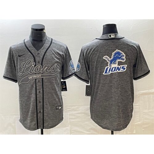 68621b62b46f8_1 Men's Detroit Lions Grey Team Big Logo Cool Base Stitched Baseball Jersey