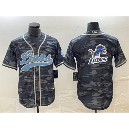 68621b682047f_1 Men's Detroit Lions Grey Camo Team Big Logo Cool Base Stitched Baseball Jersey