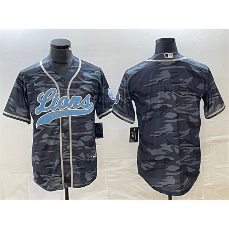 68621b6b0dbe7_1 Men's Detroit Lions Blank Grey Camo Cool Base Stitched Baseball Jersey