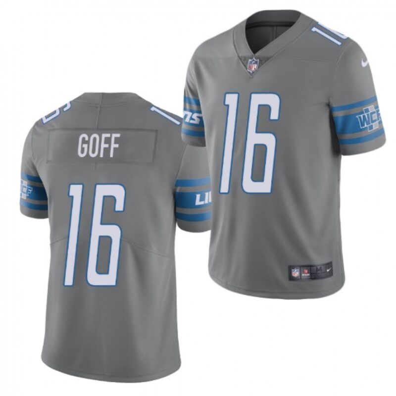 68621b6dca6bd_1 Men's Detroit Lions #16 Jared Goff 2021 Grey Color Rush Stitched Jersey