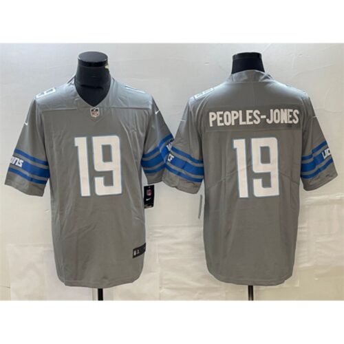 68621b7a2912d_1 Men's Detroit Lions #19 Donovan Peoples-Jones Grey Vapor Untouchable Limited Stitched Jersey