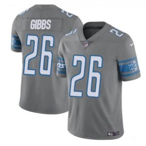 68621b8067ae4_1 Men's Detroit Lions #26 Jahmyr Gibbs Grey Vapor Untouchable Limited Stitched Jersey