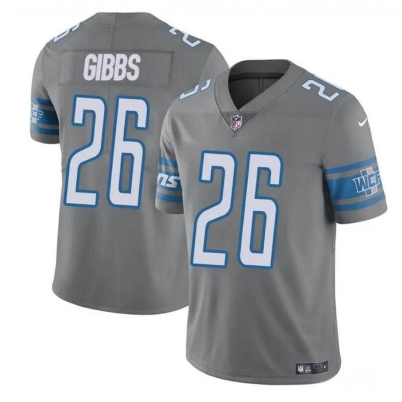68621b8067ae4_1 Men's Detroit Lions #26 Jahmyr Gibbs Grey Vapor Untouchable Limited Stitched Jersey