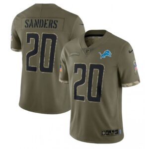 68621b924c0fc_1 Men's Detroit Lions #20 Barry Sanders Olive 2022 Salute To Service Limited Stitched Jersey