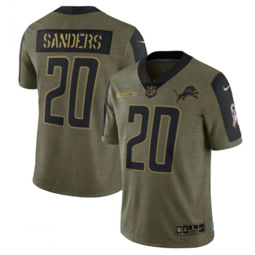 68621b983a9d6_1 Men's Detroit Lions #20 Barry Sanders 2021 Olive Salute To Service Limited Stitched Jersey