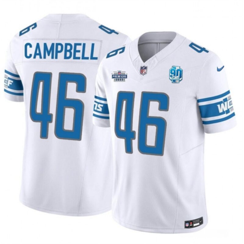 68621bb9a6a48_1 Men's Detroit Lions #46 Jack Campbell White 2023 F.U.S.E. With Prem1ere Patch 90th Anniversary Vapor Untouchable Limited Stitched Football Jersey