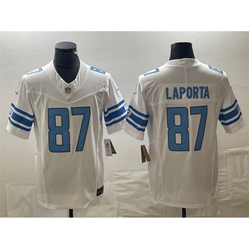 68621bbfb81a5_1 Men's Detroit Lions #87 Sam LaPorta White 2023 F.U.S.E. Vapor Untouchable Limited Stitched Jersey