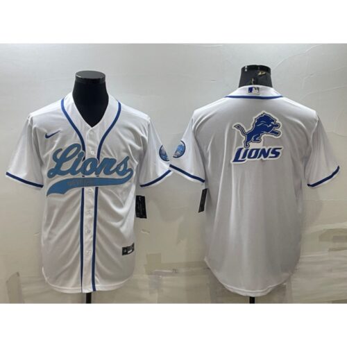 68621bcc36779_1 Men's Detroit Lions White Team Big Logo With Patch Cool Base Stitched Baseball Jersey
