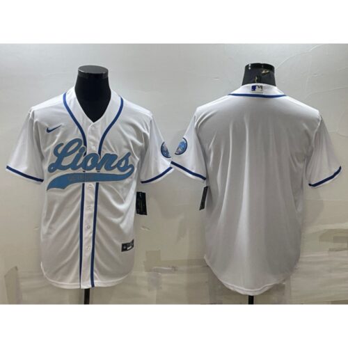 68621bceebde5_1 Men's Detroit Lions Blank White With Patch Cool Base Stitched Baseball Jersey