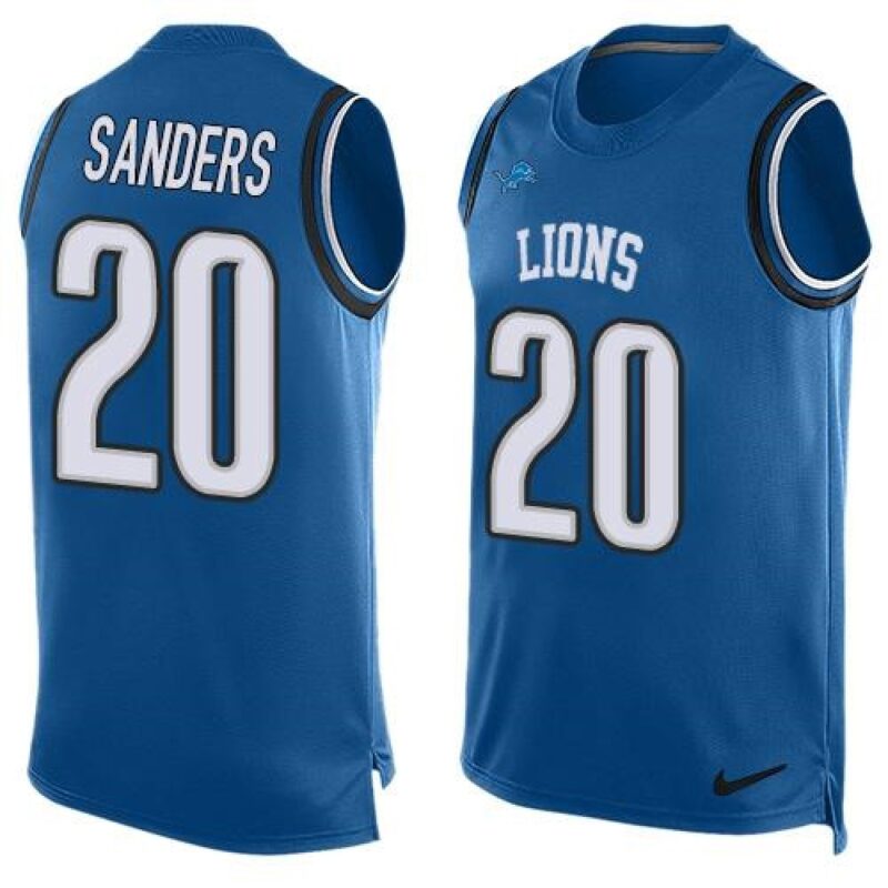 68621c0a96370_1 Lions #20 Barry Sanders Blue Team Color Men's Stitched NFL Limited Tank Top Jersey