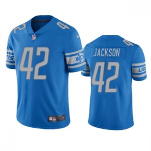 68621c2cb7011_1 Men's Detroit Lions #42 Justin Jackson Blue Vapor Untouchable Limited Stitched Jersey