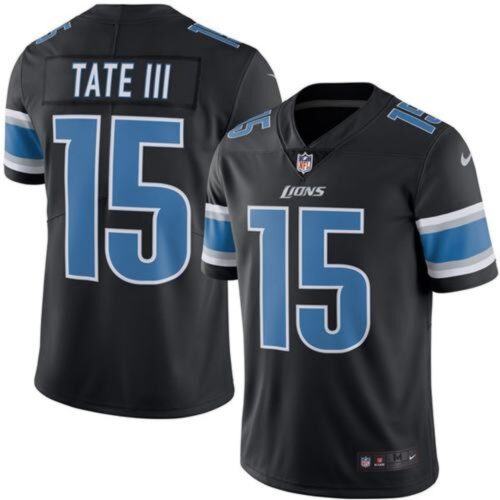 68621c9b05507_1 Lions #15 Golden Tate III Black Men's Stitched NFL Limited Rush Jersey