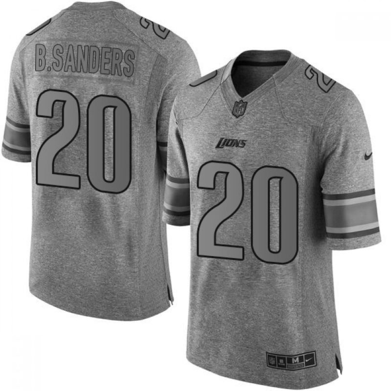 68621cc116dd6_1 Lions #20 Barry Sanders Gray Men's Stitched NFL Limited Gridiron Gray Jersey