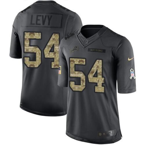 Lions #54 DeAndre Levy Black Men's Stitched NFL Limited 2016 Salute To Service Jersey