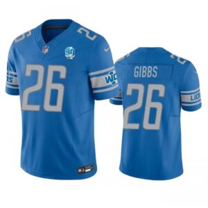 68621d14f3205_1 Men's Detroit Lions #26 Jahmyr Gibbs Blue 2023 F.U.S.E. 90th Anniversary Vapor Untouchable Limited Stitched Jersey