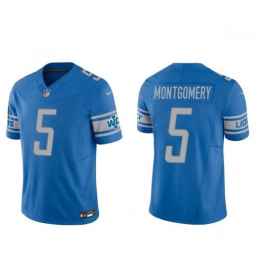 68621d1e7f69c_1 Men's Detroit Lions #5 David Montgomery Blue 2023 F.U.S.E. Vapor Untouchable Limited Stitched Jersey