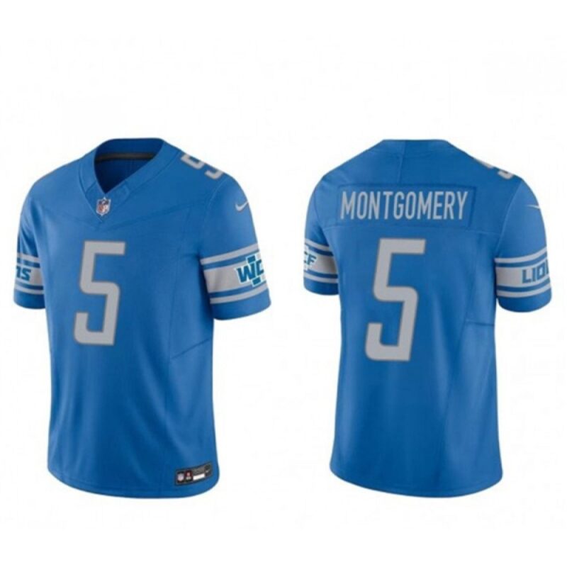 68621d1e7f69c_1 Men's Detroit Lions #5 David Montgomery Blue 2023 F.U.S.E. Vapor Untouchable Limited Stitched Jersey