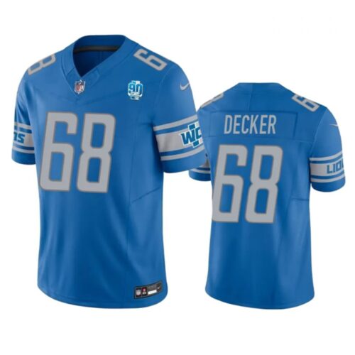 68621d2812f27_1 Men's Detroit Lions #68 Taylor Decker Blue 2023 F.U.S.E. 90th Anniversary Vapor Untouchable Limited Stitched Jersey