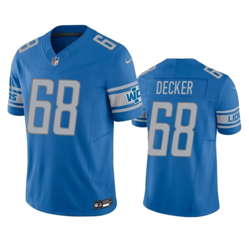 68621d2b2c0bd_1 Men's Detroit Lions #68 Taylor Decker Blue 2023 F.U.S.E. Vapor Untouchable Limited Stitched Jersey