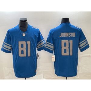 68621d2e4e993_1 Men's Detroit Lions #81 Calvin Johnson Blue 2023 F.U.S.E. Vapor Untouchable Limited Stitched Jersey