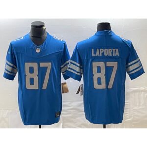 68621d3179a5a_1 Men's Detroit Lions #87 Sam LaPorta Blue 2023 F.U.S.E. Vapor Untouchable Limited Stitched Jersey