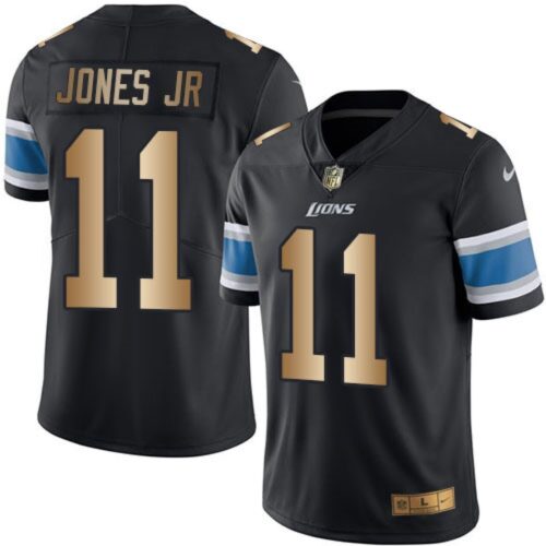 68621d9d287a3_1 Lions #11 Marvin Jones Jr Black Men's Stitched NFL Limited Gold Rush Jersey