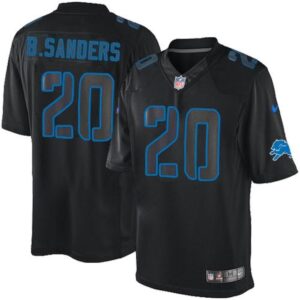 68621da6e3dc7_1 Lions #20 Barry Sanders Black Men's Stitched NFL Impact Limited Jersey