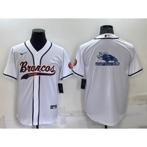68621f0ce8886_1 Men's Denver Broncos White Team Big Logo With Patch Cool Base Stitched Baseball Jersey
