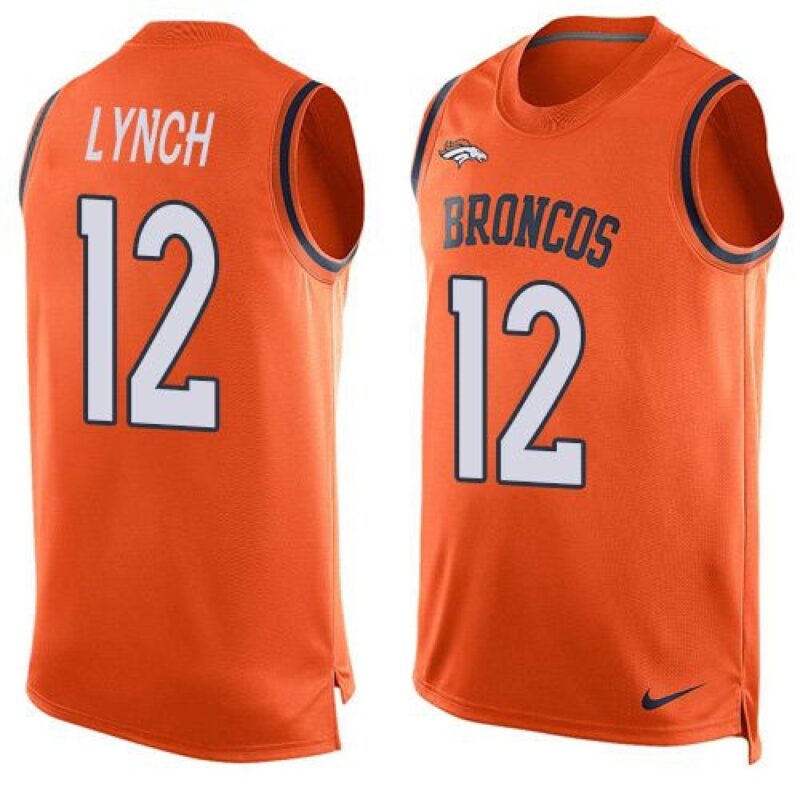 68621faeafb0f_1 Broncos #12 Paxton Lynch Orange Team Color Men's Stitched NFL Limited Tank Top Jersey