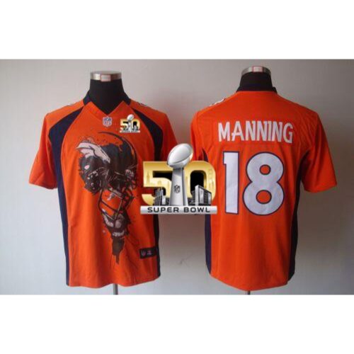 68621fd3ec7e1_1 Broncos #18 Peyton Manning Orange Team Color Super Bowl 50 Men's Stitched NFL Helmet Tri-Blend Limited Jersey