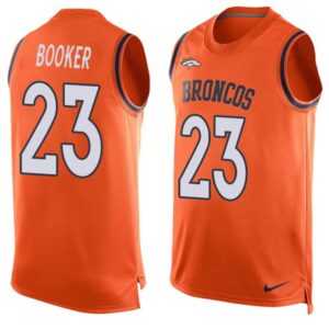 68621fef82a1d_1 Broncos #23 Devontae Booker Orange Team Color Men's Stitched NFL Limited Tank Top Jersey