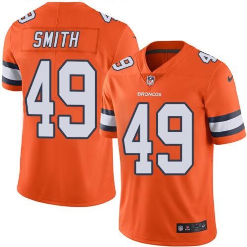 686220460448c_1 Broncos #49 Dennis Smith Orange Men's Stitched NFL Limited Rush Jersey