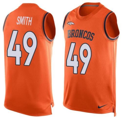 6862204911a81_1 Broncos #49 Dennis Smith Orange Team Color Men's Stitched NFL Limited Tank Top Jersey