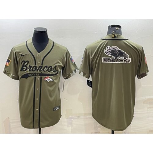 6862212721831_1 Men's Denver Broncos Olive Salute to Service Team Big Logo Cool Base Stitched Baseball Jersey