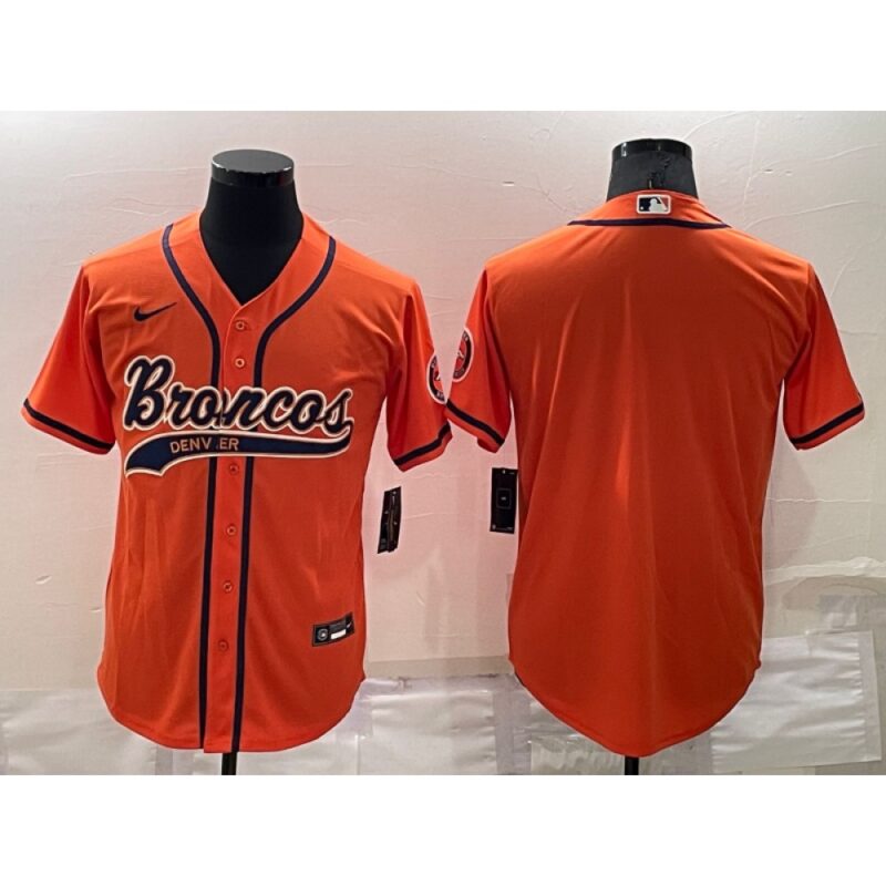 686221453ce83_1 Men's Denver Broncos Blank Cool Base Orange Stitched Baseball Jersey